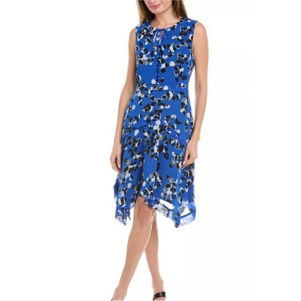 CAbi Untamed High Low Dress in Electric Blue and Black dress - Picture 4 of 7